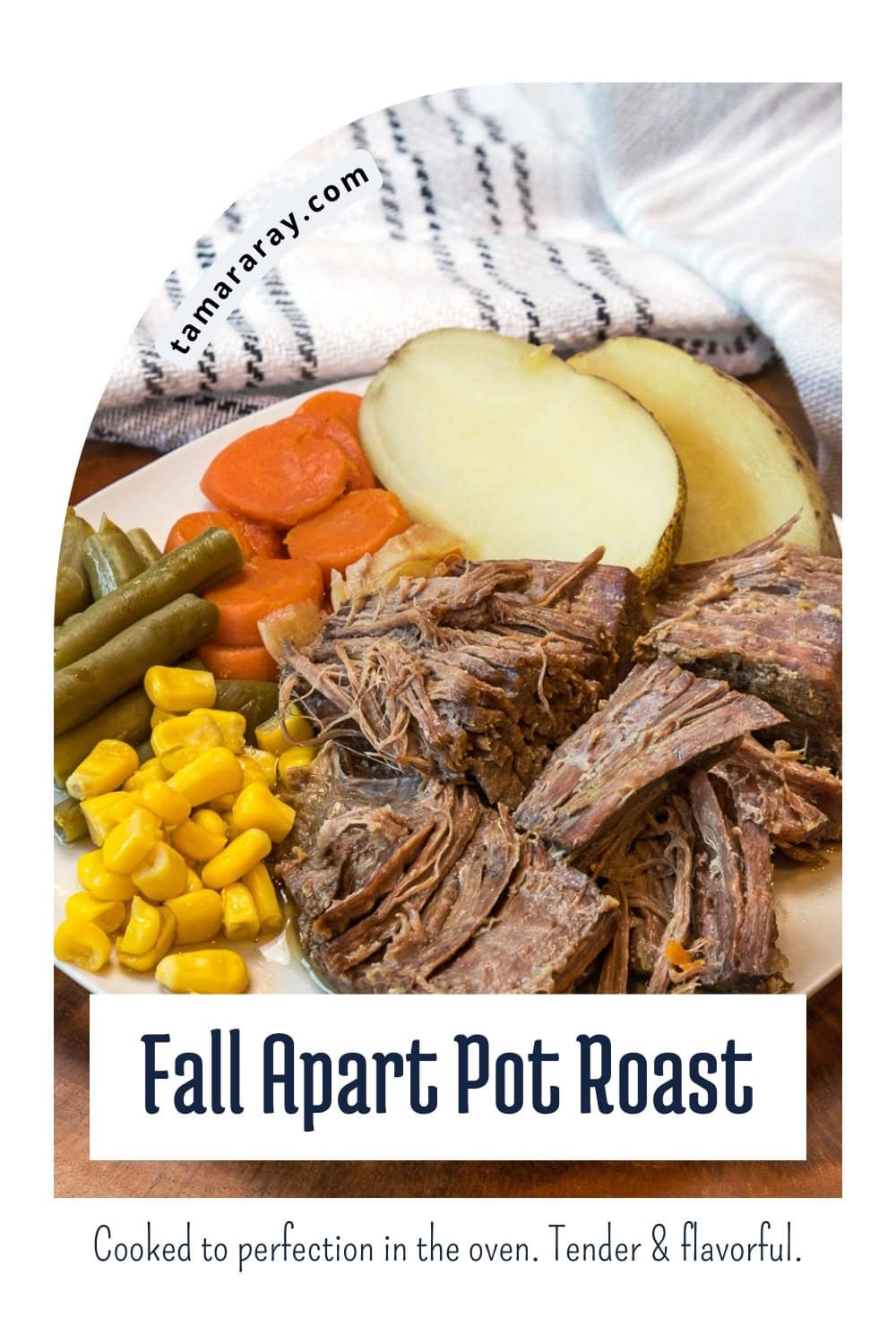 Roast beef dinner on a plate.