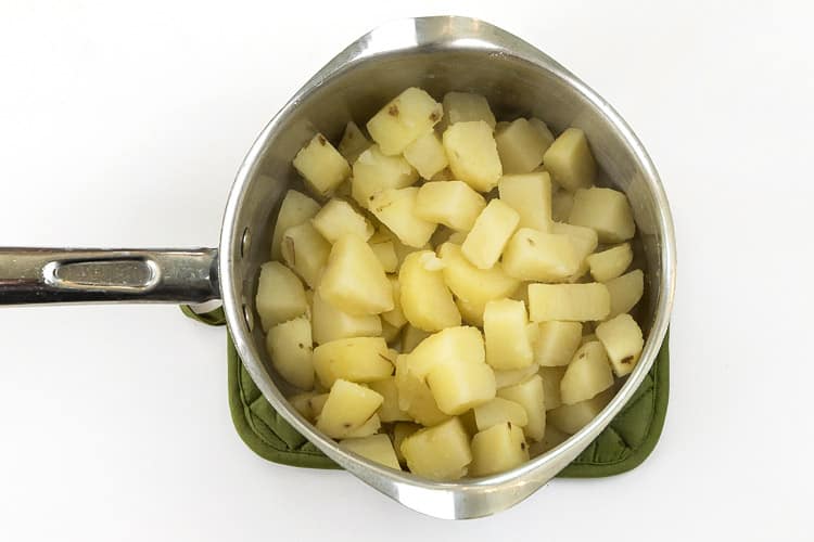 Drain the potatoes.