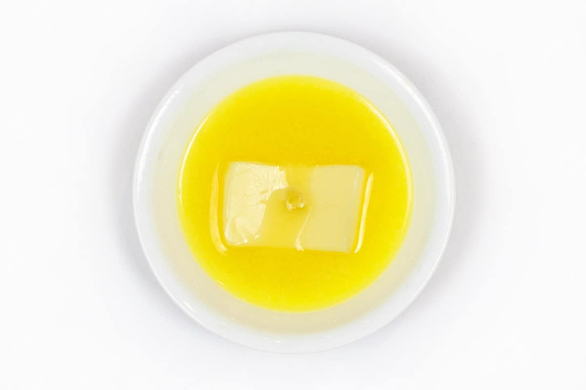Melted butter in a bowl.