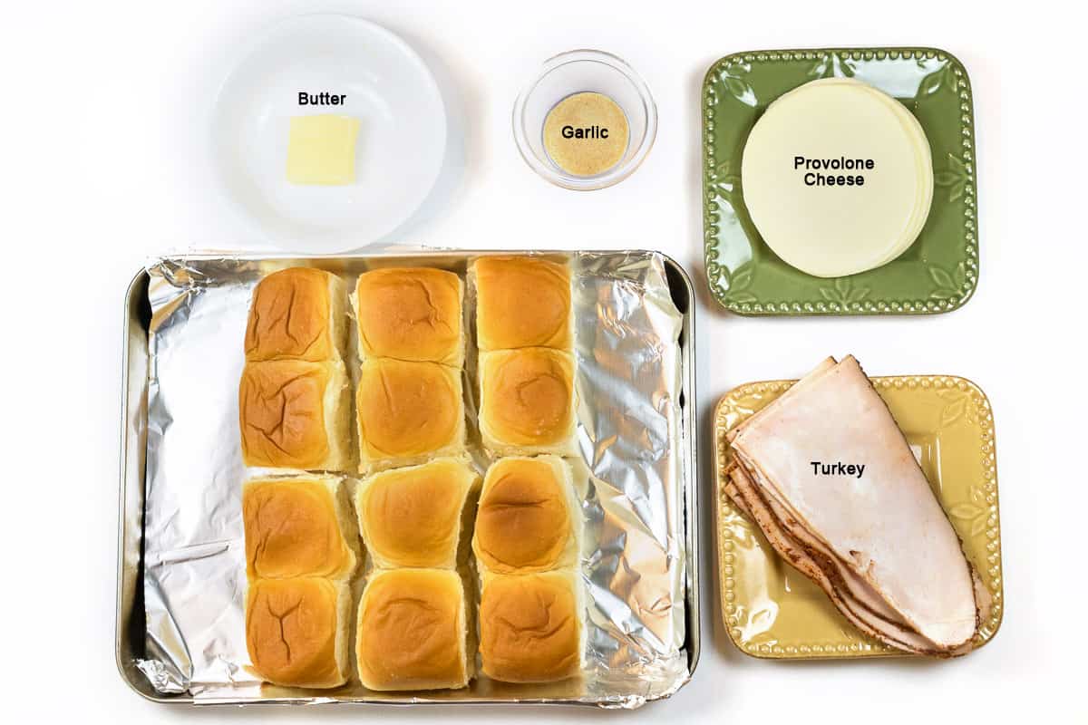 Ingredients for Turkey Sliders on Hawaiian Rolls