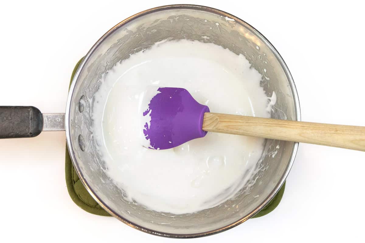 Make sure that the marshmallows and butter is completely mixed and melted.