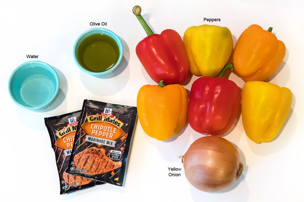Ingredients for chicken fajitas recipe.