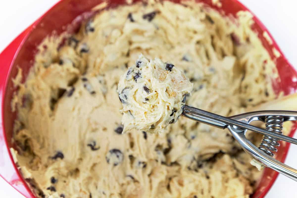 Cover the mini marshmallows with some cookie dough.