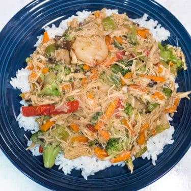 Spicy Chicken Stir-Fry with Frozen Vegetables.