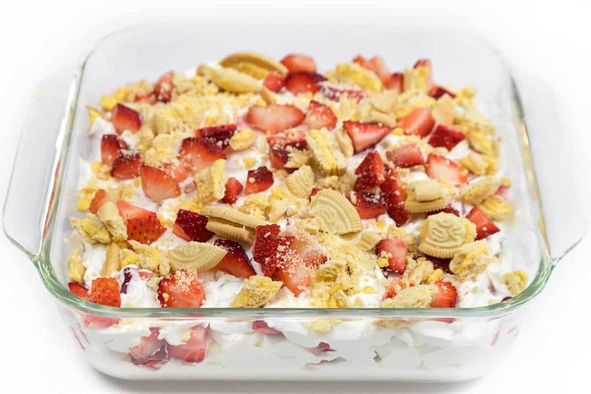 Strawberry lemon icebox cake.