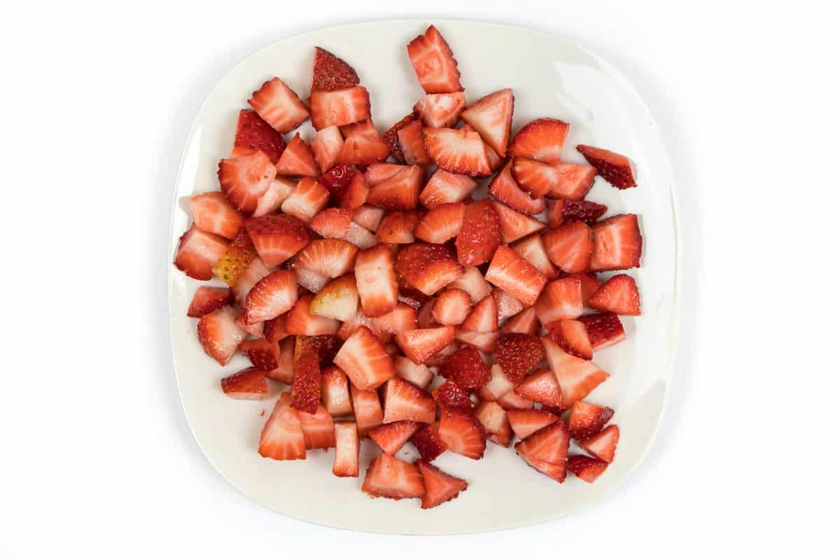 Sliced strawberries.