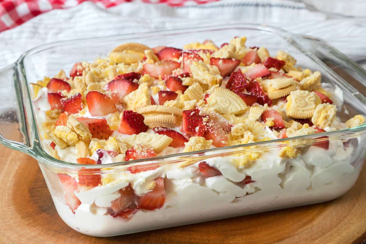 Strawberry lemon icebox cake.