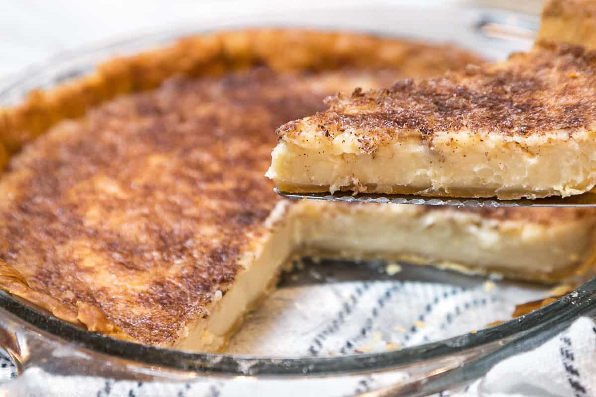 A slice of sugar cream pie.