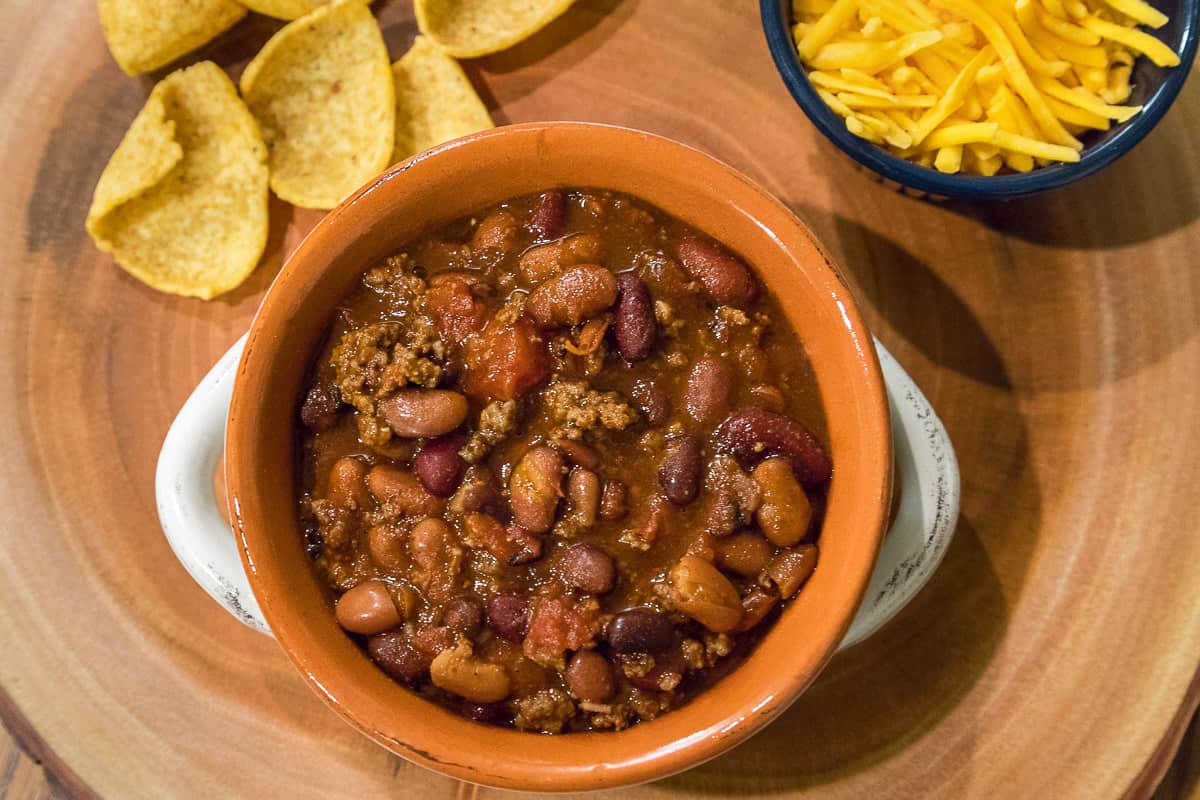 Sweet and spicy chili in a bowl.