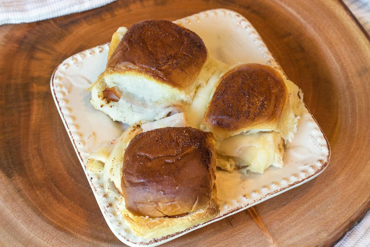 Turkey sliders on a plate.