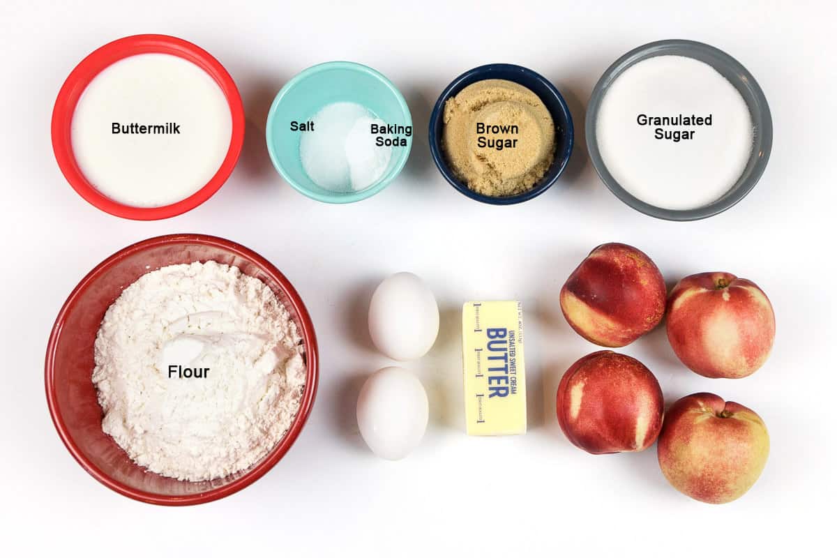 Ingredients for White Nectarine Cake (Upside-Down).